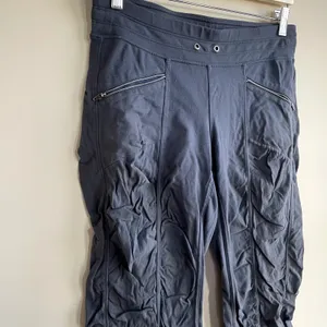 Athleta dark gray hiking pants women's XS nylon trousers pockets‎ no drawstring thumbnail 2