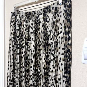 Lord & Taylor Vintage Leopard Print Skirt Long‎ Midi pleated USA sz 10 thumbnail 2