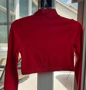 Garage Red Long Sleeve Crop Top thumbnail 2