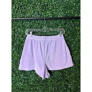 Frankie’s Bikinis Purple Terry Cloth Shorts Sz Medium thumbnail 2