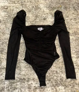 Princess Polly Black Mesh Bodysuit thumbnail 1