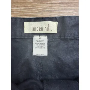 Linden Hill Womens XL 16 Black 100% Linen Jacket Pants 2 Piece Matching Set thumbnail 15