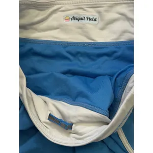 Lululemon Run In The Sun Shorts Blue White Trim Zipper Pocket Size 2 Liner Track thumbnail 4