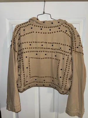 Beaded cropped jacket Tan Size L thumbnail 2