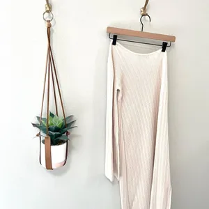 Weekend Stories Keane Ivory Knit Fitted Wool Blend Long Sleeve Dress M Luxe thumbnail 8