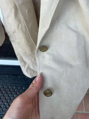 Free People Ultra Suede vintage 80s beige/sand trench coat with tie belt thumbnail 8