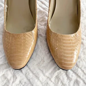 Lauren by Ralph Lauren Tan Snake Skin Pumps thumbnail 3