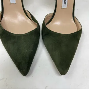Manolo Blahnik D’orsey green suede and silver leather 2 tone heels 100mm sz 37.5 thumbnail 12