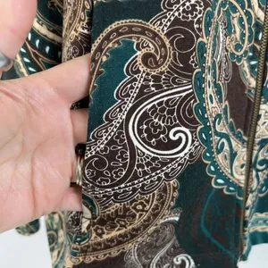 Chico's 3 US 16 XL Jacket Paisley Print Full Zip Stretch Long Sleeve lightweight thumbnail 4