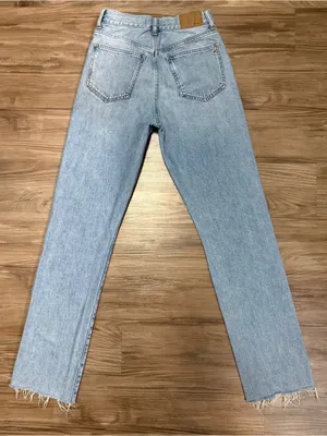 Madewell Tall ’90s Straight Jeans 25T Revoir Wash Distressed Raw Hem $128 thumbnail 5