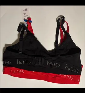 Two Hanes Originals Women's Triangle Bralettes thumbnail 2