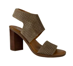 Taupe Suede Heeled Sandals thumbnail 1