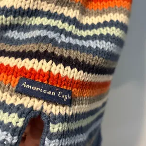 American Eagle Vintage Striped Chunky Knit Turtleneck Sweater - Medium thumbnail 3