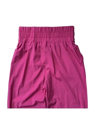 New In Smocked High Waist Elastic Waistband Joggers Hot Pink Size Large thumbnail 4