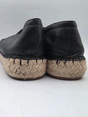 GAP Womens Espadrilles Black Leather Shoes Size 10 - 11 Natural Neutral Preppy thumbnail 3