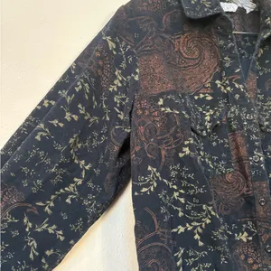 Keren Hart Paisley Corduroy Shirt M 70s Boho Eclectic Grandpa Fall thumbnail 5