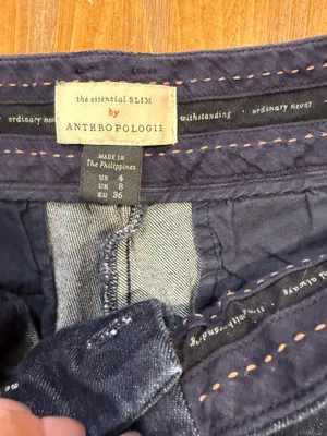 ANTHROPOLOGIE The Essential Slim Denim Split Hem Trousers Women's Size US 4 thumbnail 5