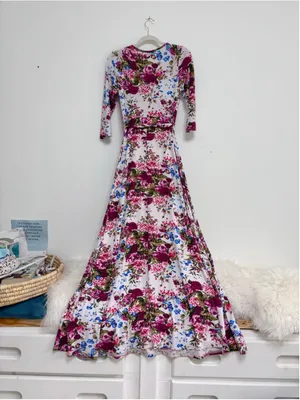 Women's PinkBlush White Pink Floral V-Neck Maxi Dress S thumbnail 2