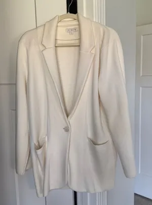 J. Crew Cecile Ivory Women's Cream Relaxed Knit Cardigan‎ Blazer Sweater thumbnail 1