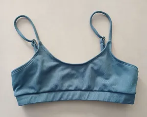 Blue Boho Y2K VTG Swim‎ Grunge Resort Beach Goth Vacation Bikini Top Large thumbnail 1