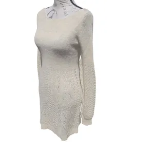 Anthropologie Knitted‎ & Knotted Cream Long Sleeve Alpaca Knit Sweater Dress - S thumbnail 2