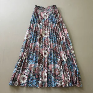 Basix multi-color floral pleated maxi skirt thumbnail 2