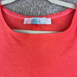 FP Beach Shore to Shore Tunic Top XS Oversized‎ Coral High Low Raw Hem Lagenlook thumbnail 7