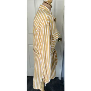 Free People Beach Women's Striped Shirt Dress Size Small Belted Yellow White‎ thumbnail 4