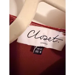 Closet London Rust Velvet Midi Dress‎ Long Sleeve Faux Wrap Size 8 thumbnail 3