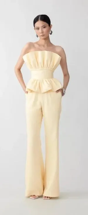 Sau Lee Nicola Crepe Pants Butteryellow Womens Size 4 thumbnail 1