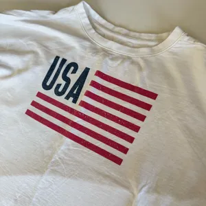 Natural Reflections Vintage 90s White Red Blue USA Flag Crewneck Sweatshirt Sz L thumbnail 7