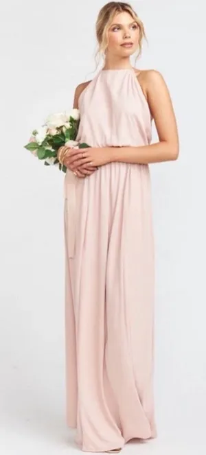 Show Me Your Mumu SMYM Heather halter maxi dress in dusty blush NEW XXS thumbnail 1