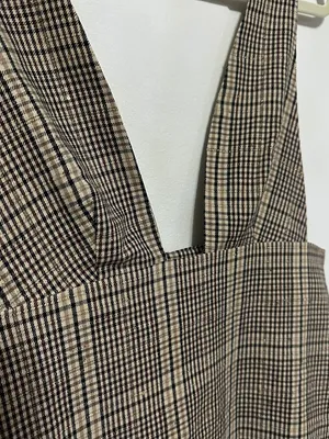 Zara plaid pinafore sleeveless mini dress thumbnail 3