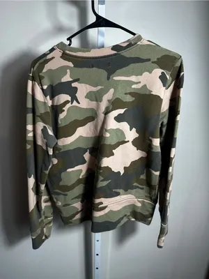 P167. mile(s) by Madewell Camo Crewneck Sweatshirt - Olive & Tan small thumbnail 4