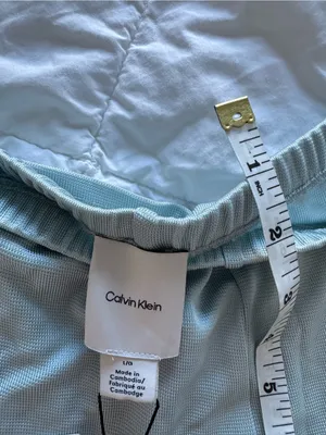 Calvin Klein light cloud blue lounge wear luxury relaxed wide pants large NWT thumbnail 6