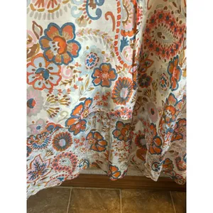 MSK orange blue floral lined dress wedding Small high low cinch waist thumbnail 6