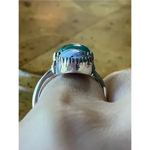 Royston Turquoise White Buffalo Sterling Silver Ring Size 7 thumbnail 2