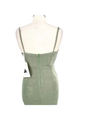Here Comes The Sun Whats Happening Sage Green Dress Size Medium NWT Clean Girl thumbnail 5