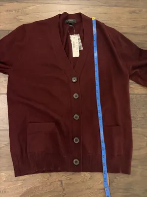 New with Tags JCrew Merino Wool Burgundy Cardigan Sz M thumbnail 6