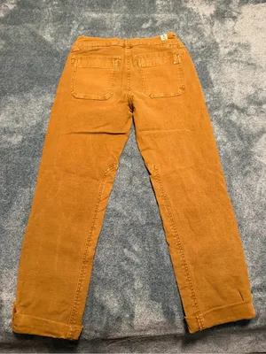 Altar'd State Mica Denim High Rise‎ Utility Straight Leg Cargo Pants 25 Mustard thumbnail 5