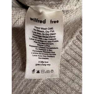 Wilfred Free Isabelli Sweater Aritzia Merino Wool Gray Ribbed Knit High Low XS thumbnail 6