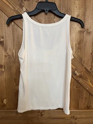 Everlane Women’s Small White Ribbed Tank Top Scoop Neck Sleeveless Basic (9327) thumbnail 5