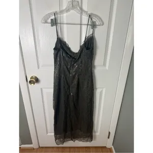 House of CB Isla Olive Lace Midi Dress L thumbnail 8