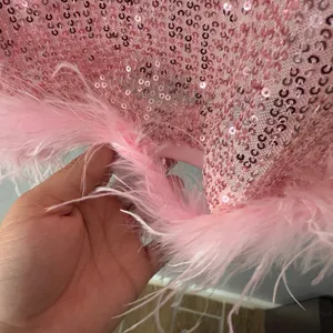 Lulus Popular Invite Pink Sequin Mesh Feather Mini Dress, XS 2209336 thumbnail 4