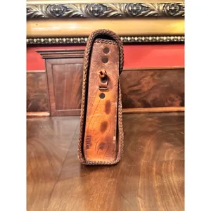 Vintage Clifton's Hand Tooled Leather Handbag Purse Brown Western Satchel Bag thumbnail 4