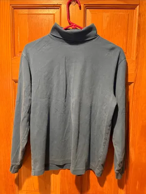 L.L.Bean blue cotton turtleneck size medium. thumbnail 1