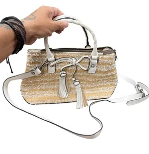 Patricia Nash Angela wms leather tan white tasseled hand shoulder bag SKU 10-759 thumbnail 1