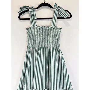 Maxwell And Gerladine Dress Green The Brooke Midi Stripe Smocked Tiered Flowy XS thumbnail 7