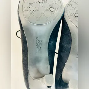 Franco Sarto Black Suede Lace-Up Heels, Round Toe, 3” Heels, size 8 thumbnail 9