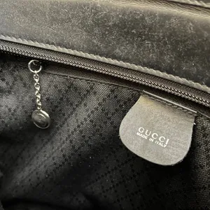 Gucci Vintage Bamboo Top-Handle Black Tiered Nylon Leather Trim Shopper Tote Bag thumbnail 4
